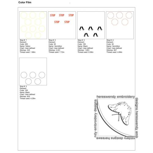 CG001-car tic-tac-toe game ITH embroidery design stitch guide